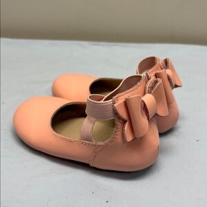 Monkey Feet Leather Pink Patent Bow Criss Cross Ballet Flats Shoes 18-24 Months